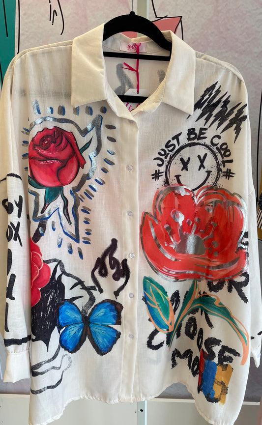 Yolly Flower Graffiti Blouse