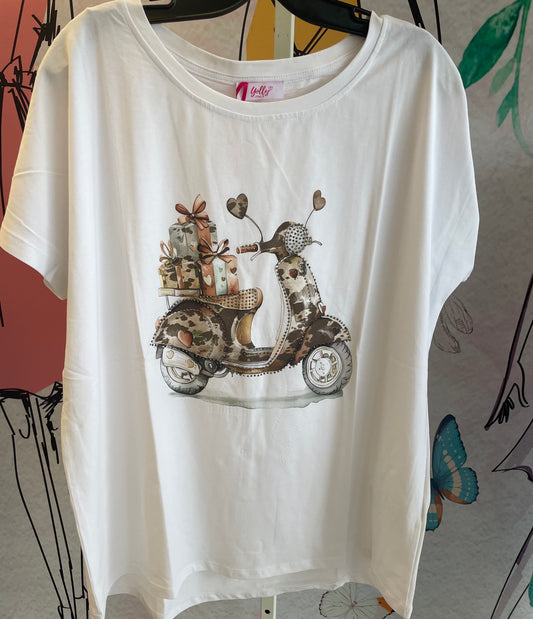 Yolly Rhinestone Camo Scooter Top