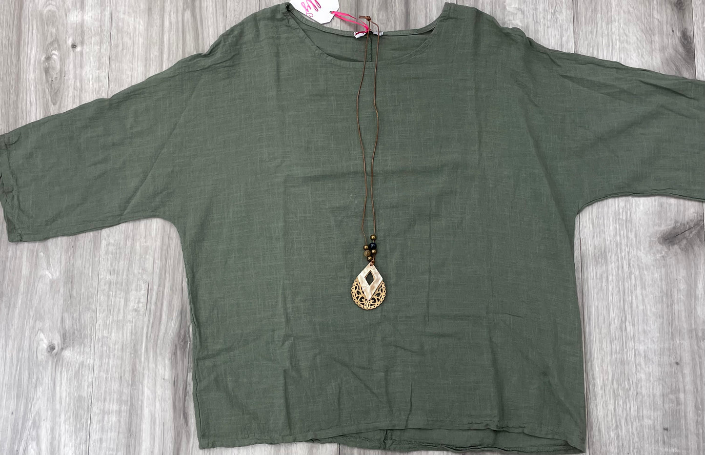 Yolly Cotton Top W/Necklace