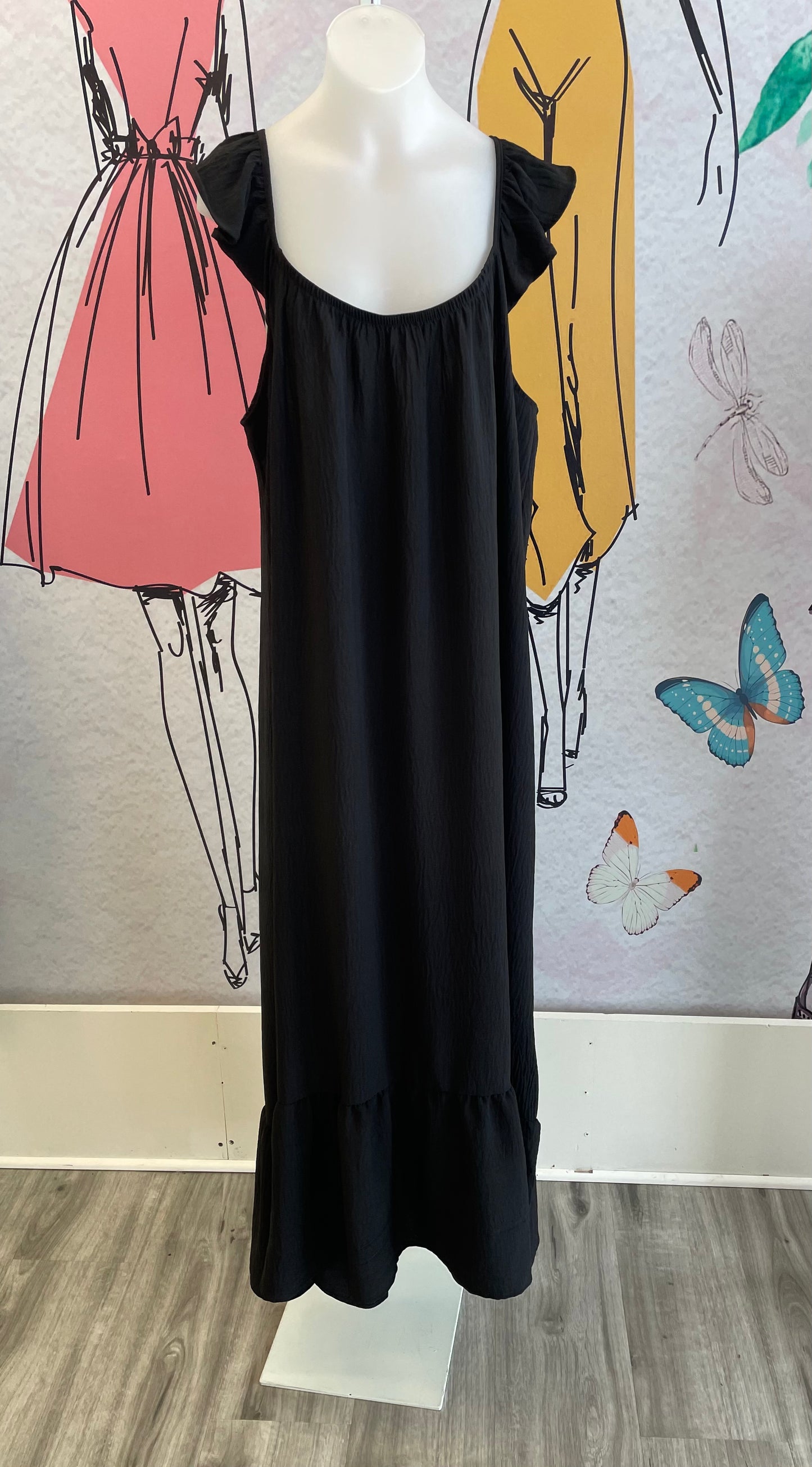 Carole Christian Flutter Tank Dress