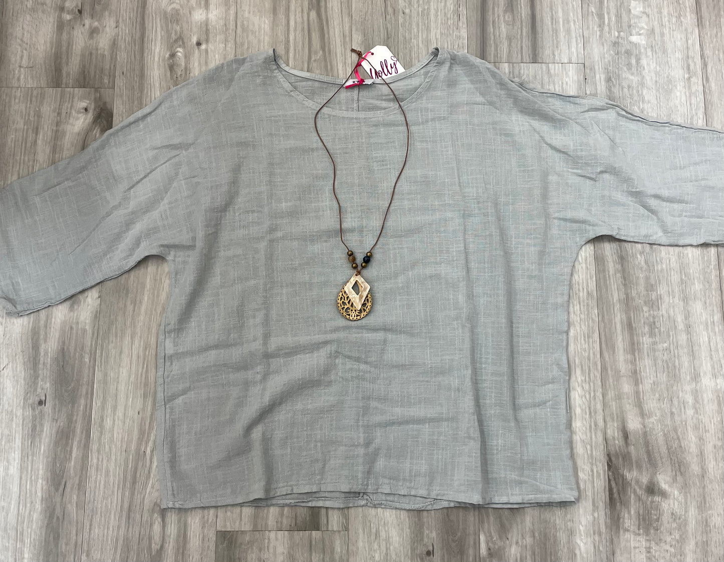 Yolly Cotton Top W/Necklace