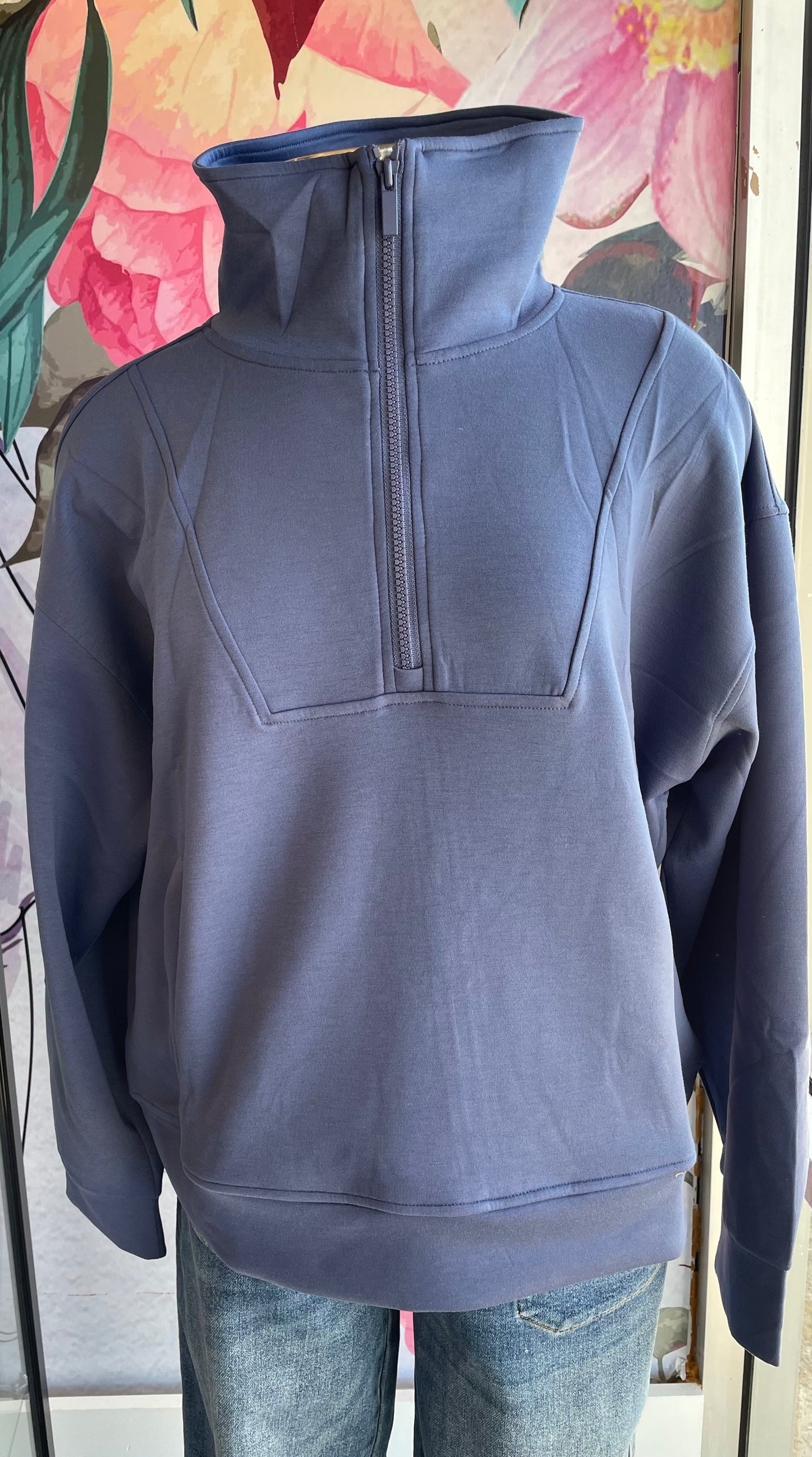 Zenana Scuba Half Zip Pullover