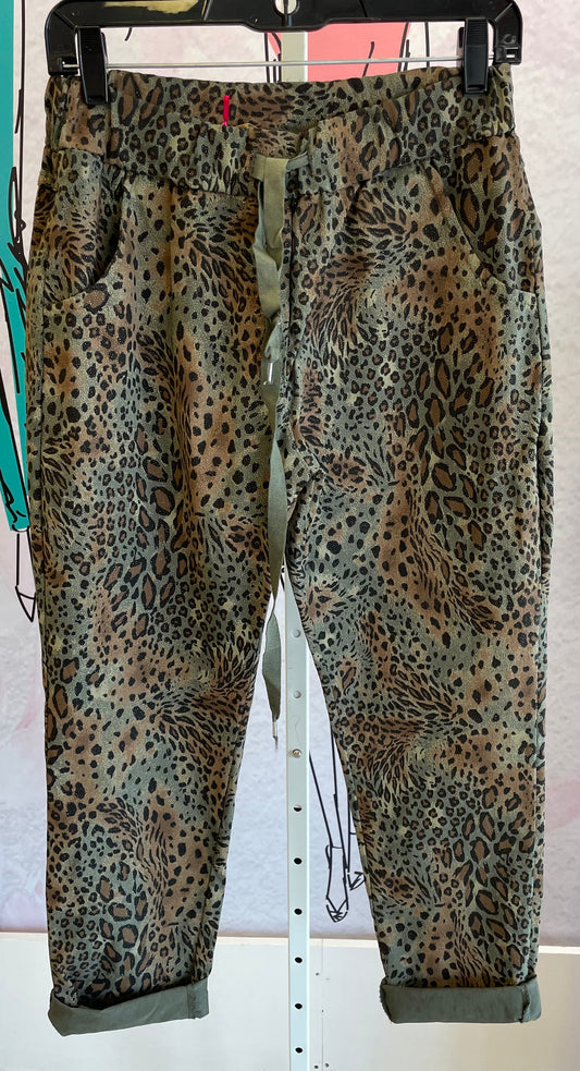 Yolly Green Animal Print Jogger
