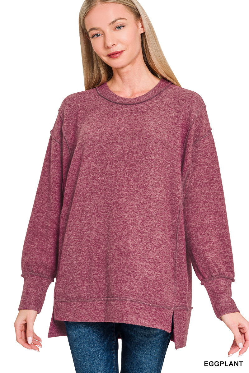 Zenana Brushed Melange Hacci Oversized sweater