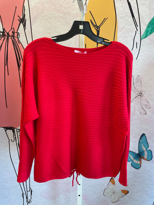 Yolly Ribbed Drawstring Hem Pullover