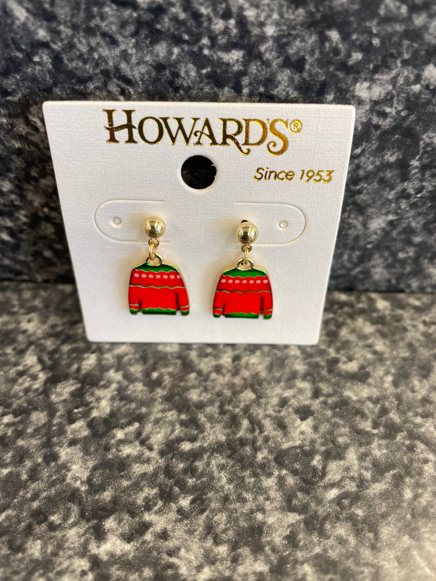 Howards Red Ugly Sweater Earrings