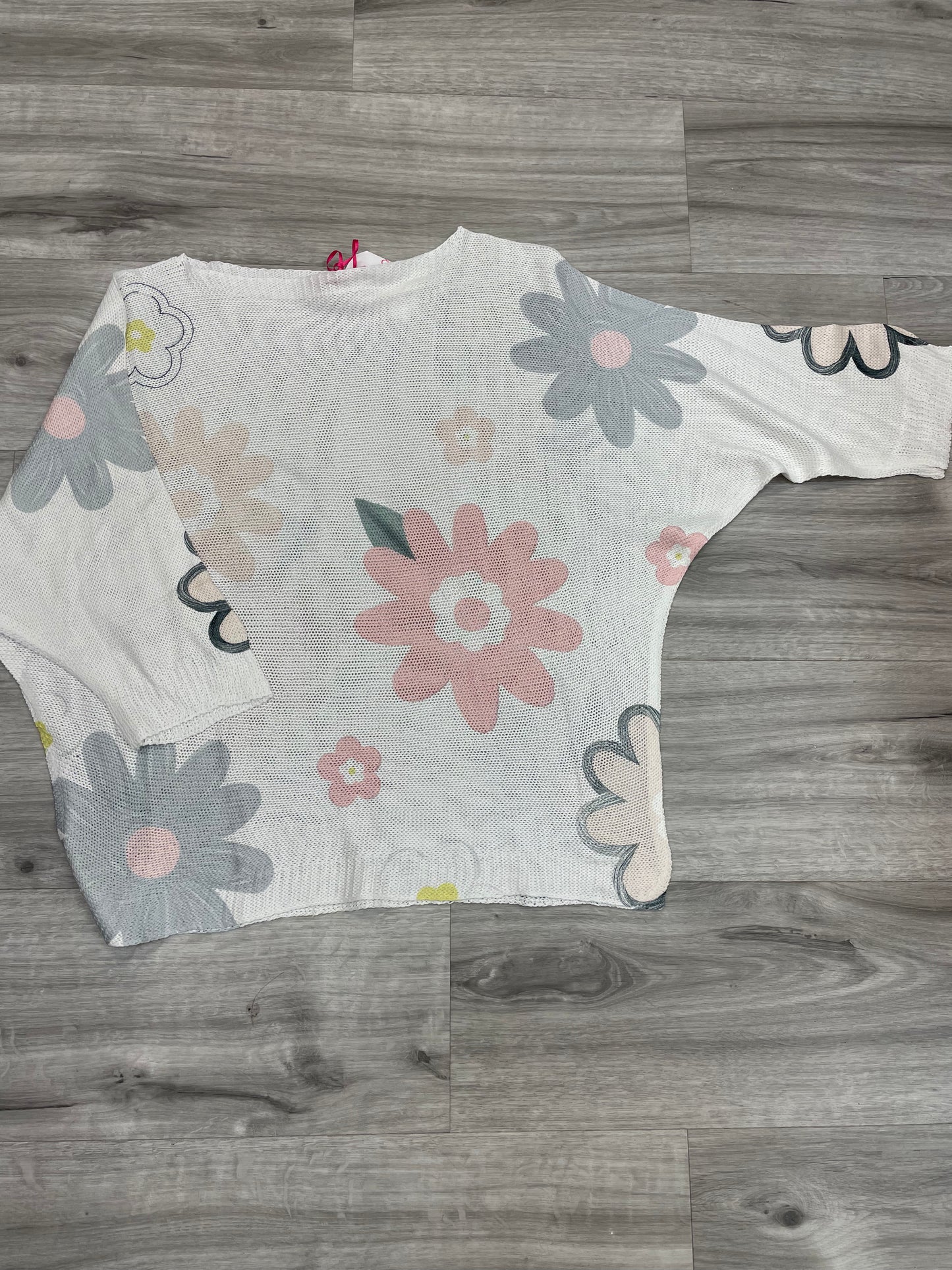 Yolly Gray & Mauve Floral Top