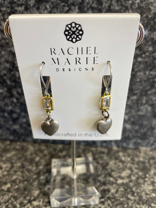 Rachel Marie Designs Dangle Heart & Crystal Earrings