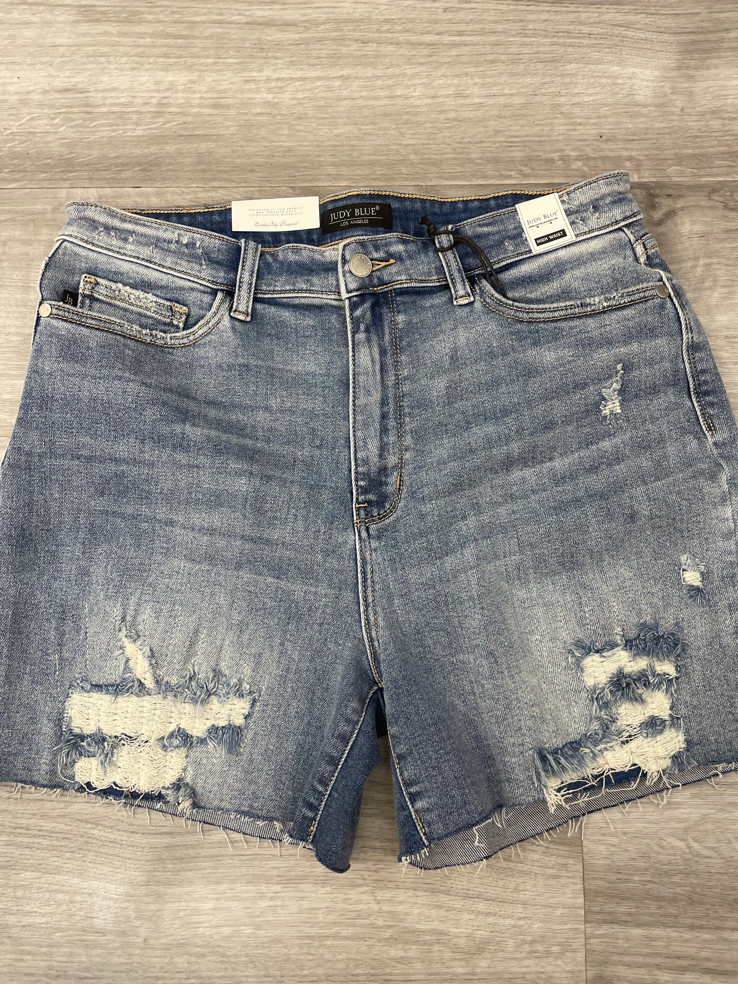 Judy Blue HW Shorts W/Stitch Over Destroy Detail