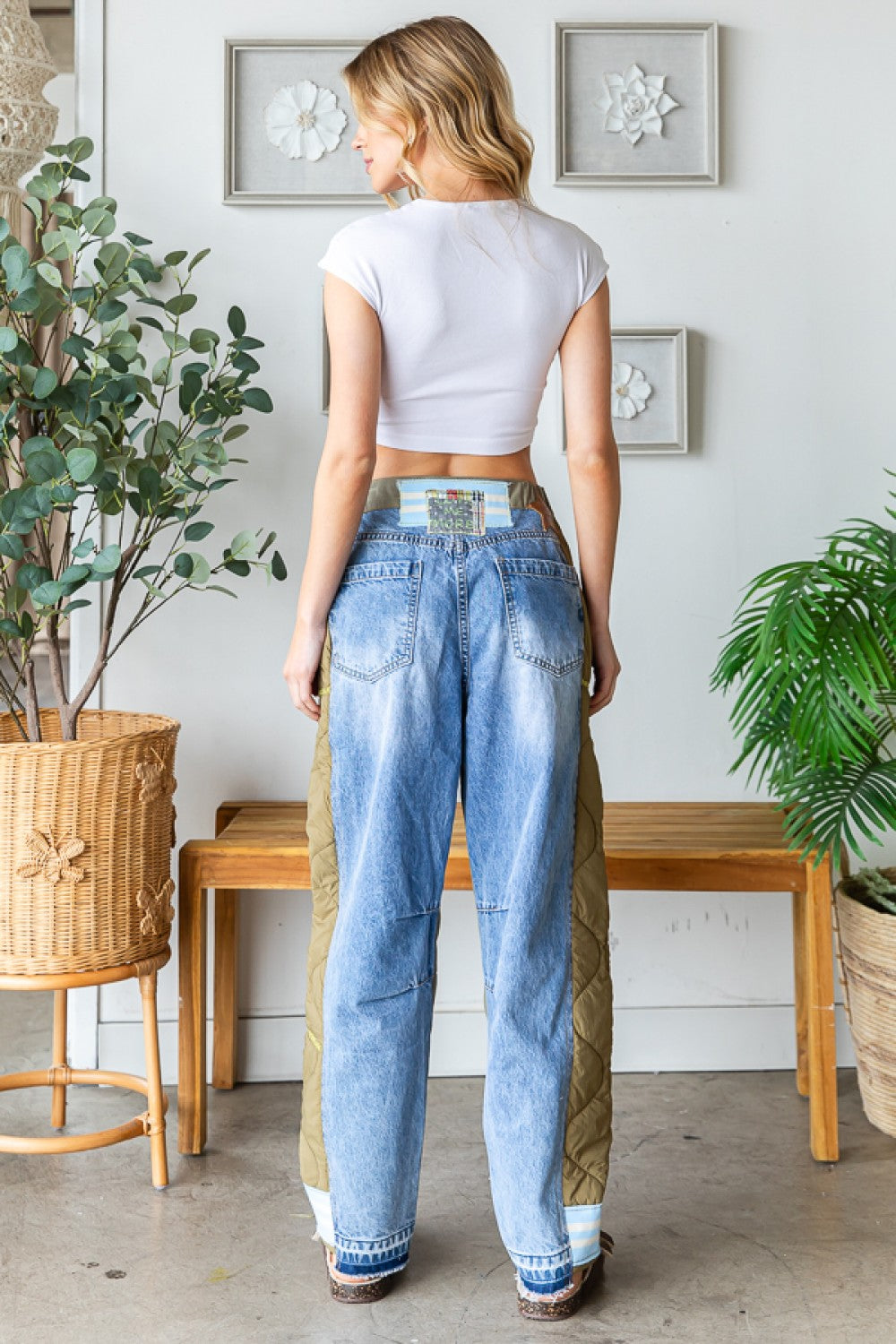 Oli & Hali Washed Love Me More Banded Jeans