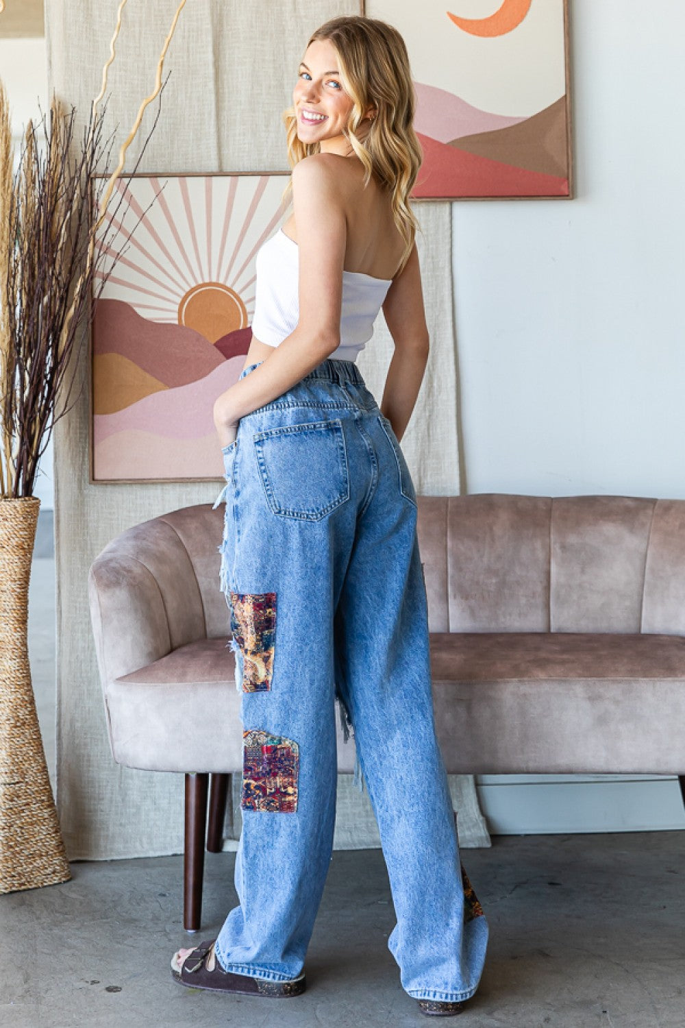 Oli & Hali Patchwork Straight Jeans