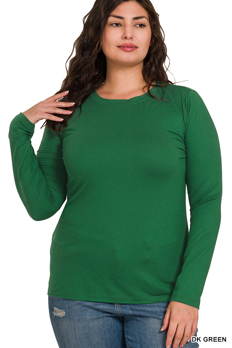 Zenana Plus Size Microfiber Long Sleeve Tee