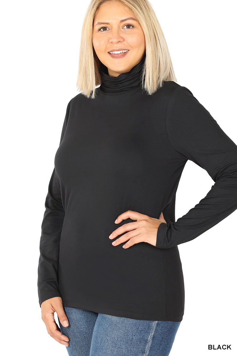 Zenana Brushed Microfiber Mock Neck