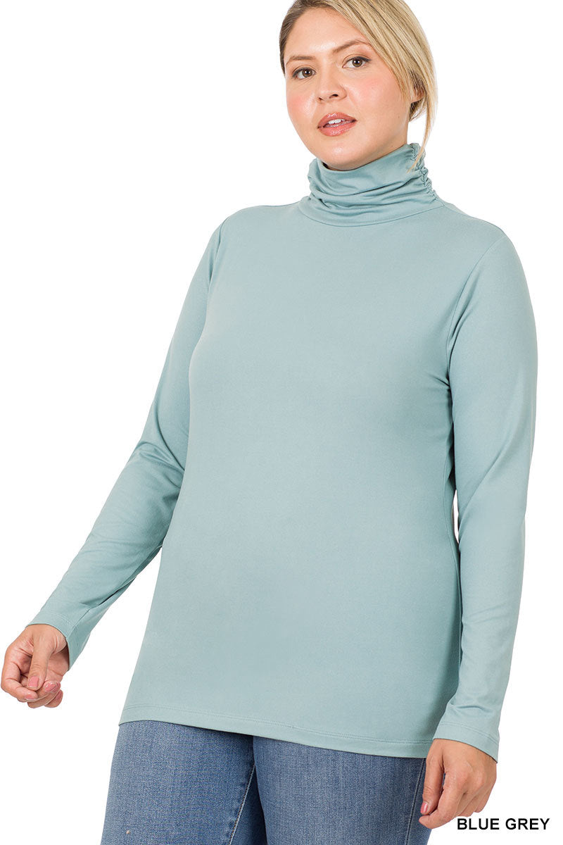 Zenana Brushed Microfiber Mock Neck
