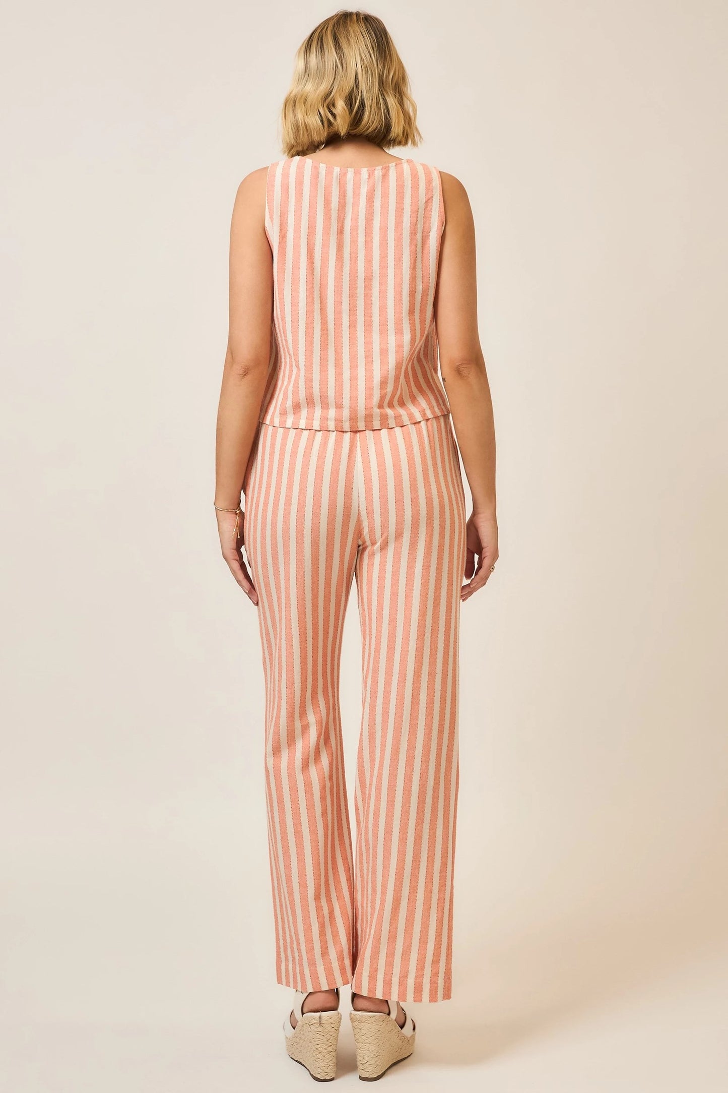 Cozy Co. Striped Wide Leg Drawstring Pants