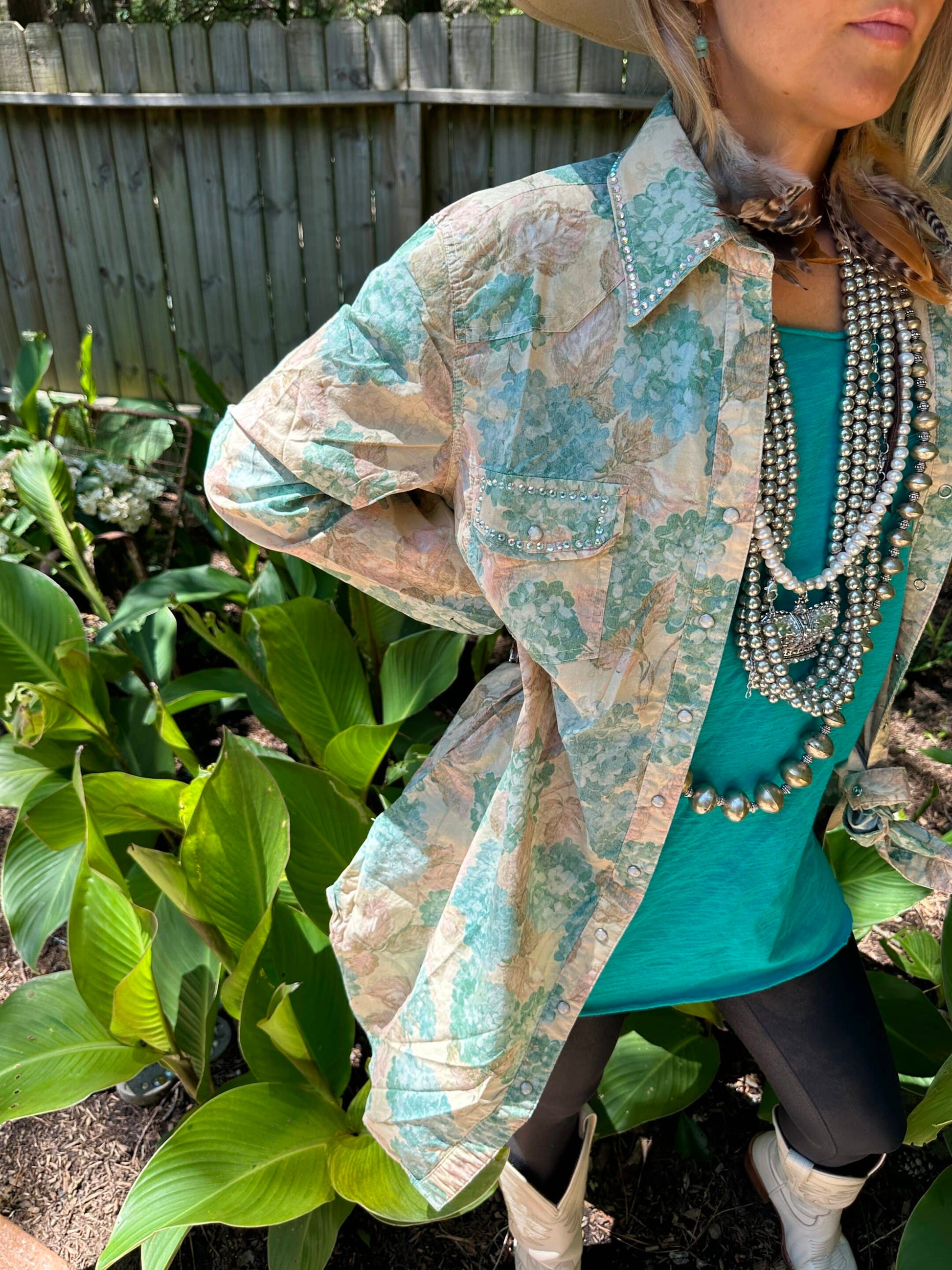 Rare Bird Hydrangea Snap Front Dress/Tunic The Clothing Loft Boutique Rare Bird Hydrangea Snap Front Dress/Tunic The Clothing Loft Boutique