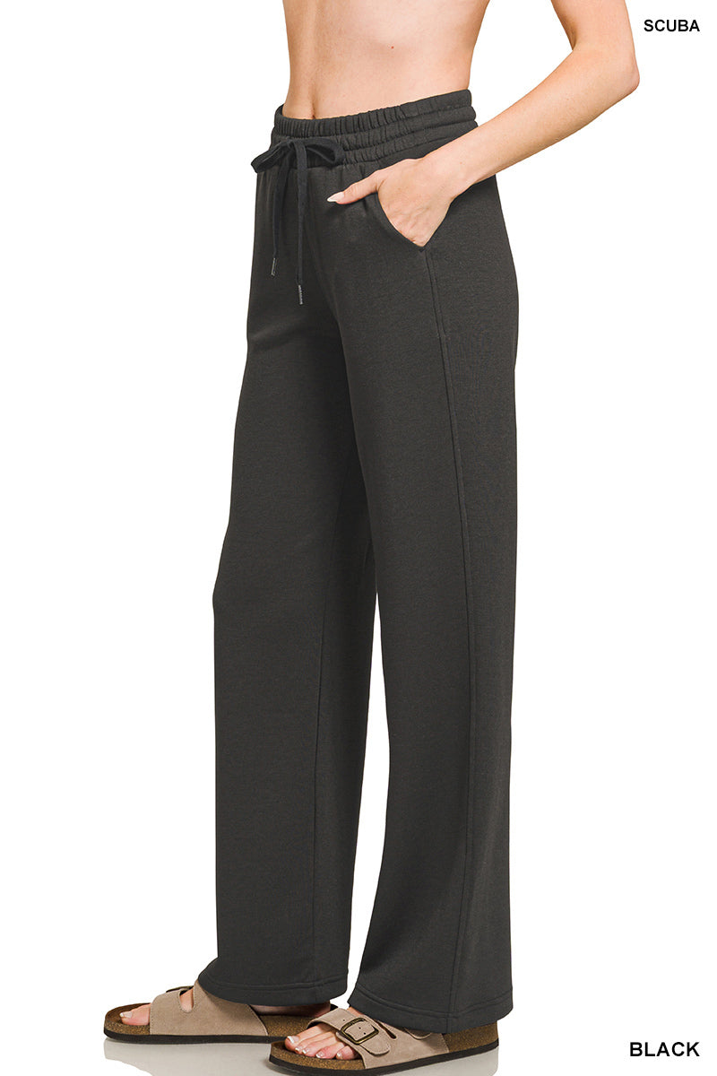 Zenana Scuba Drawstring Pants