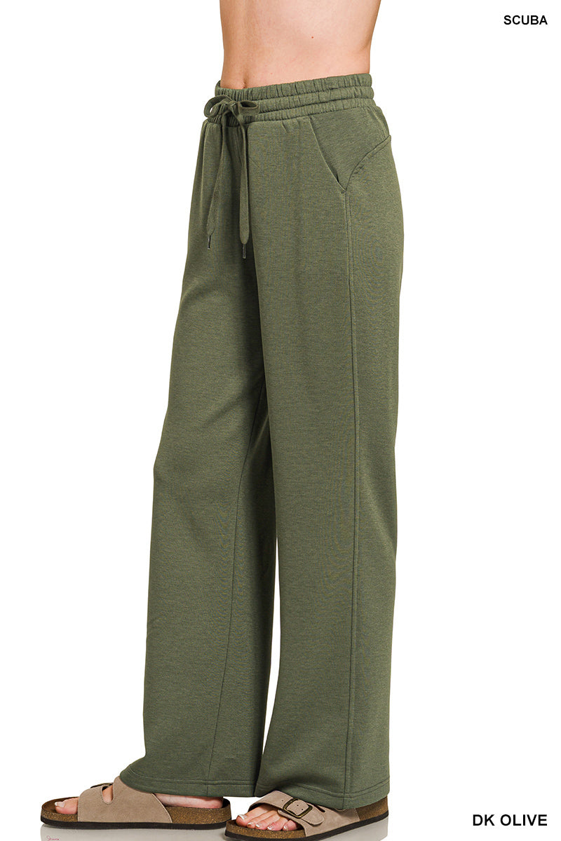 Zenana Scuba Drawstring Pants