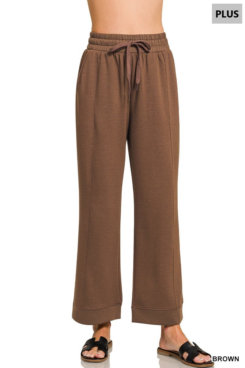 Zenana Plus Size Scuba Drawstring Pants