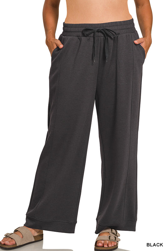 Zenana Plus Size Scuba Drawstring Pants