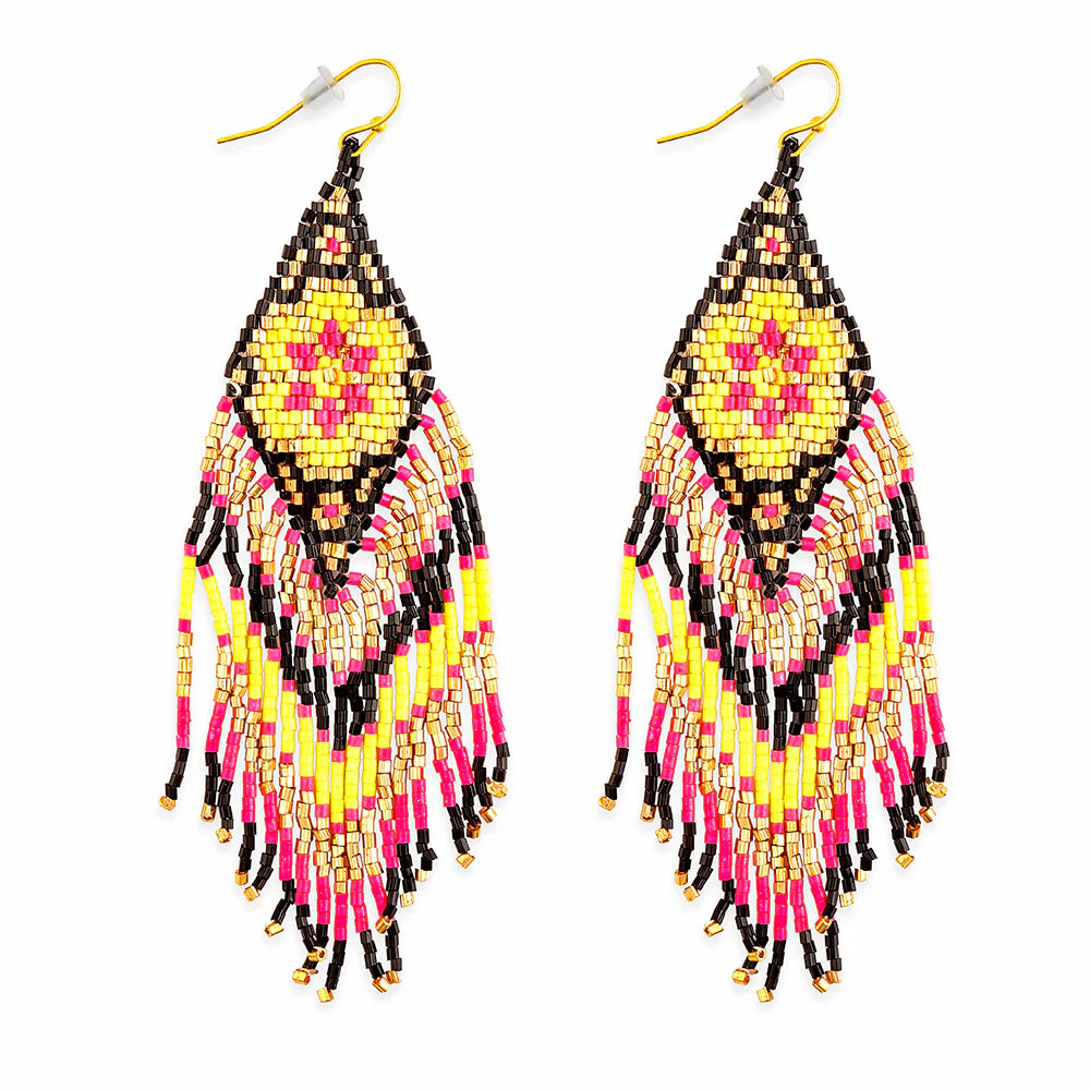 Myra Waterfall  Beaded Earrings