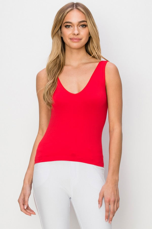 Yelete Reversible V Or U Neck Seamless OS/Plus Tank
