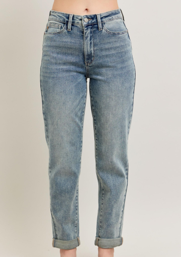 Judy Blue HW Vintage Wash DBL. Roll Cuff BF