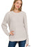 Zenana Hi-Low Round Neck Waffle Sweater