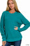 Zenana Hi-Low Round Neck Waffle Sweater