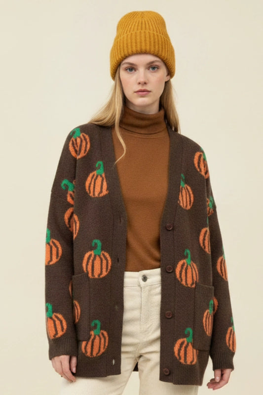 Jade By Jane Pumpkin Patch Knit Cardigan
