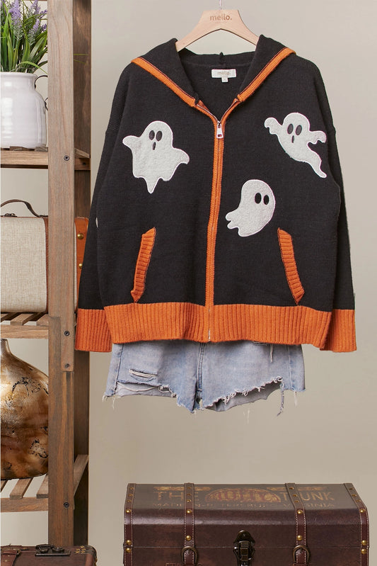 Mello Ghost Patch Zip Hoodie