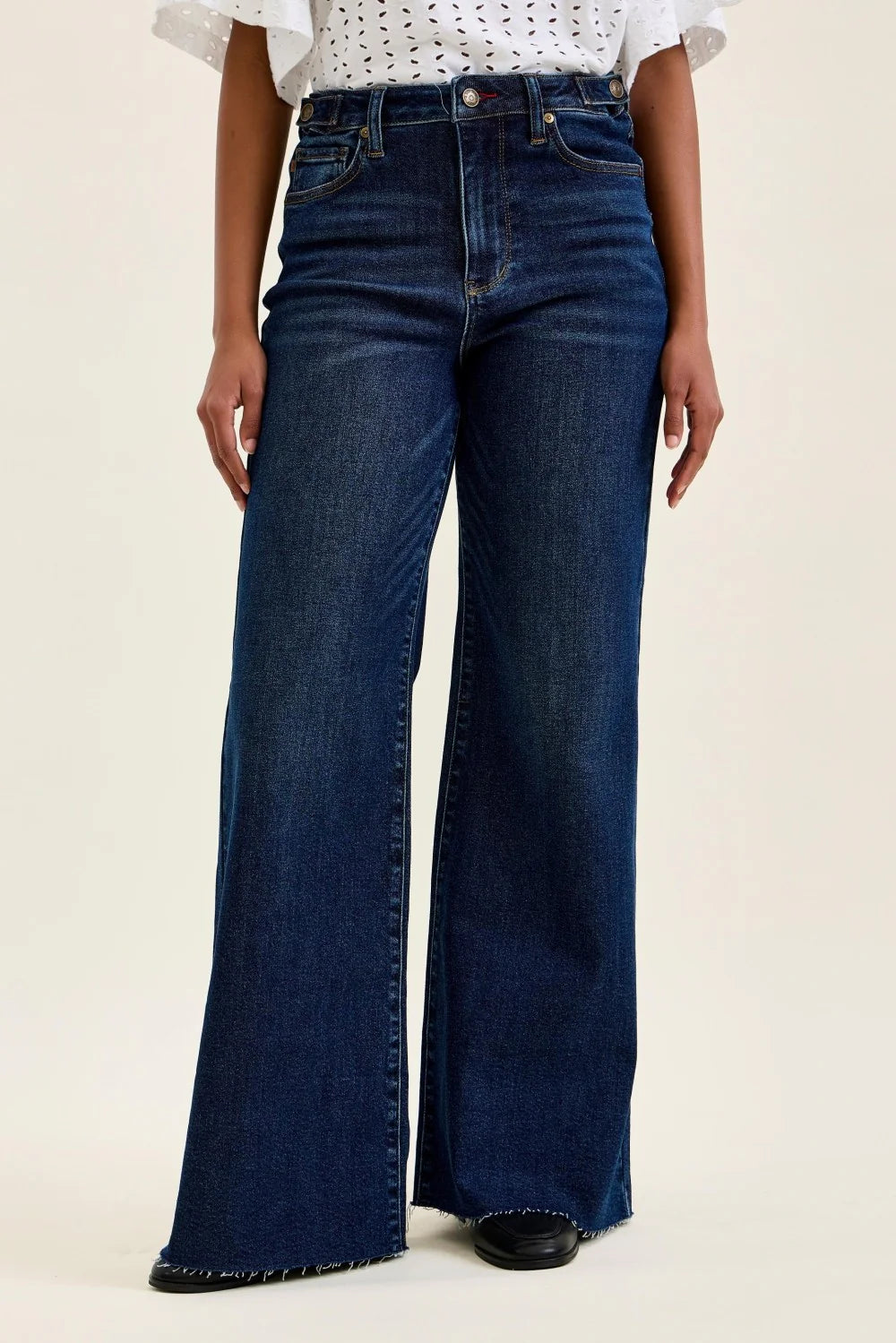 Judy Blue HW Retro Wide W/Adjustable WB Tabs + Raw Hem