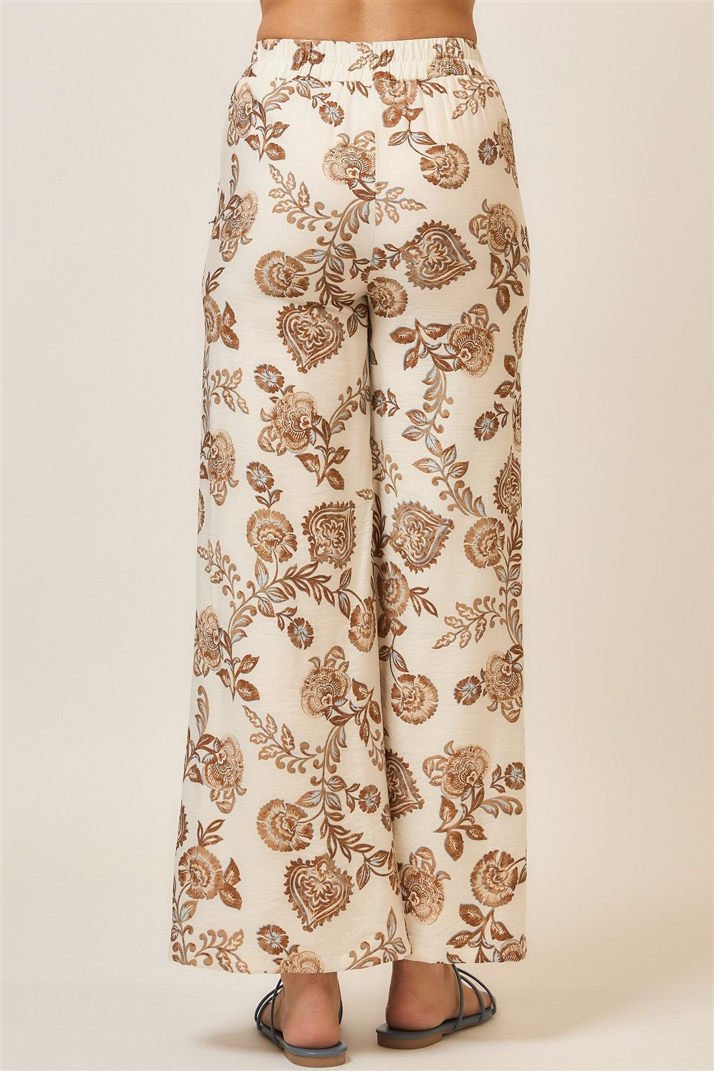 Cozy Co. Floral Print Wide Leg Pants