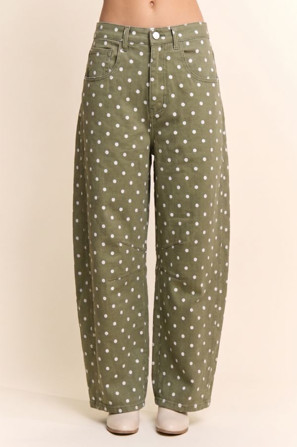 Davi & Dani Polka Dot Barrel Pants