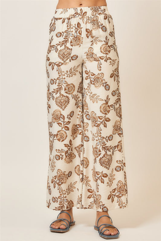 Cozy Co. Floral Print Wide Leg Pants