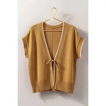 Urban Daizy Crochet Trim Tie Vest