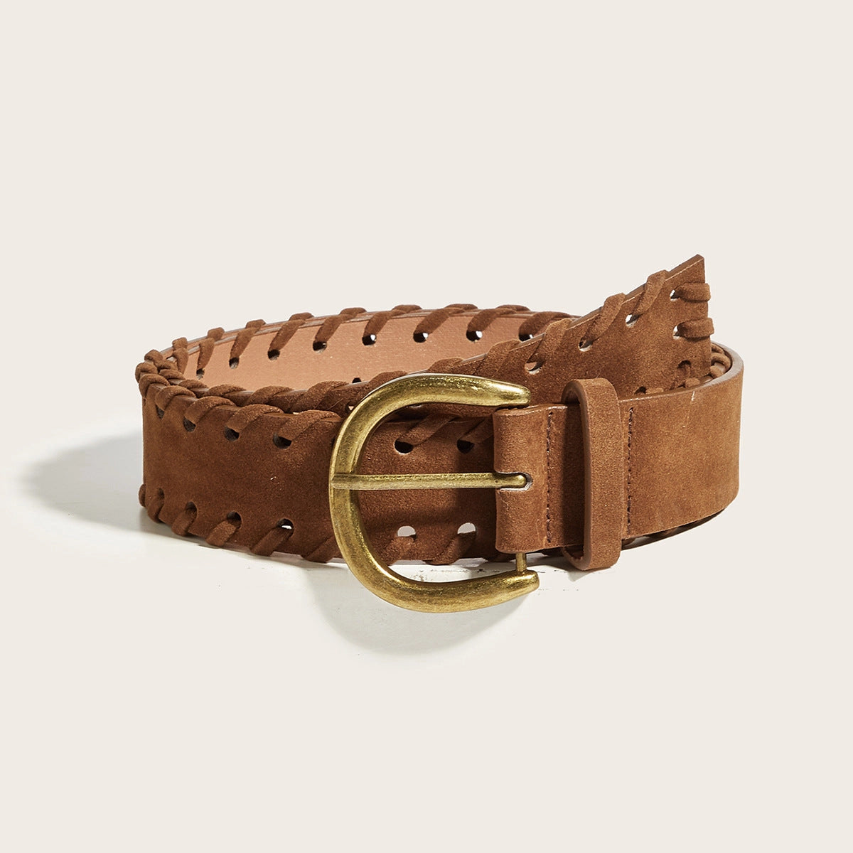 Pin Buckle Braided Edge Belt
