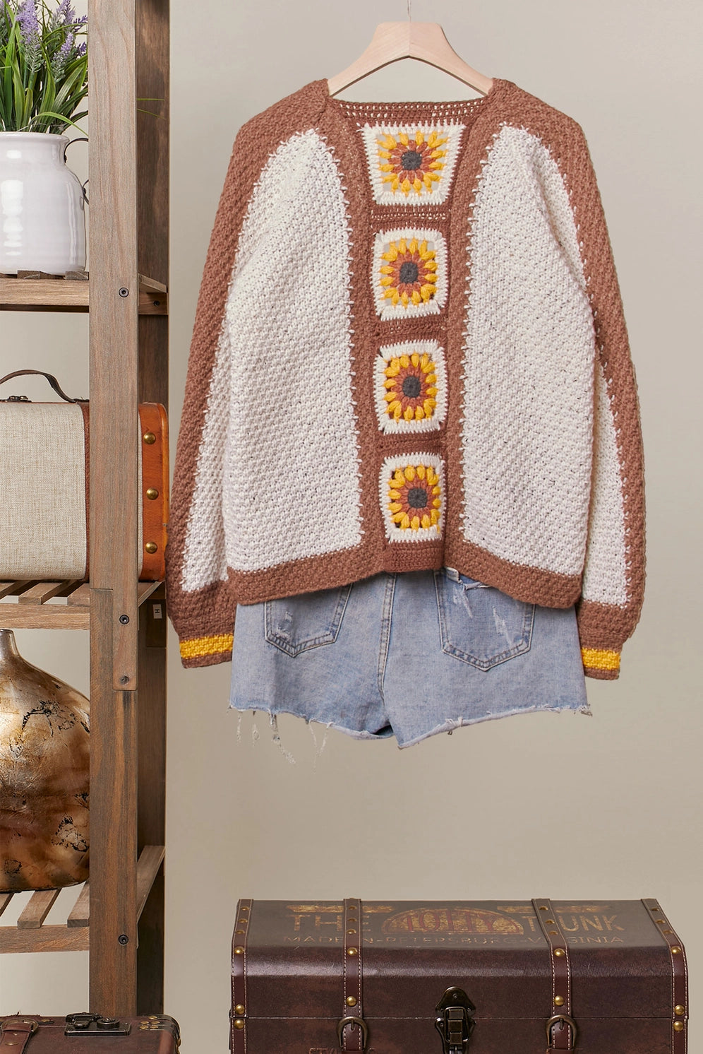 Mello Plus Size Color Block V-Neck Cardigan
