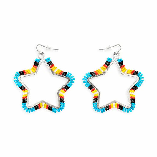 Myra Star Light Star Bright Beaded Earrings