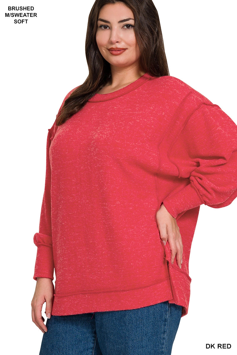 Zenana Brushed Melange Hacci Oversized sweater