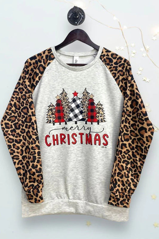 L & B Life Long Sleeve Merry Christmas Top