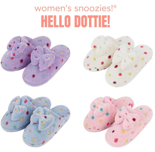 Snoozies Hello Dottie Scuff Slippers
