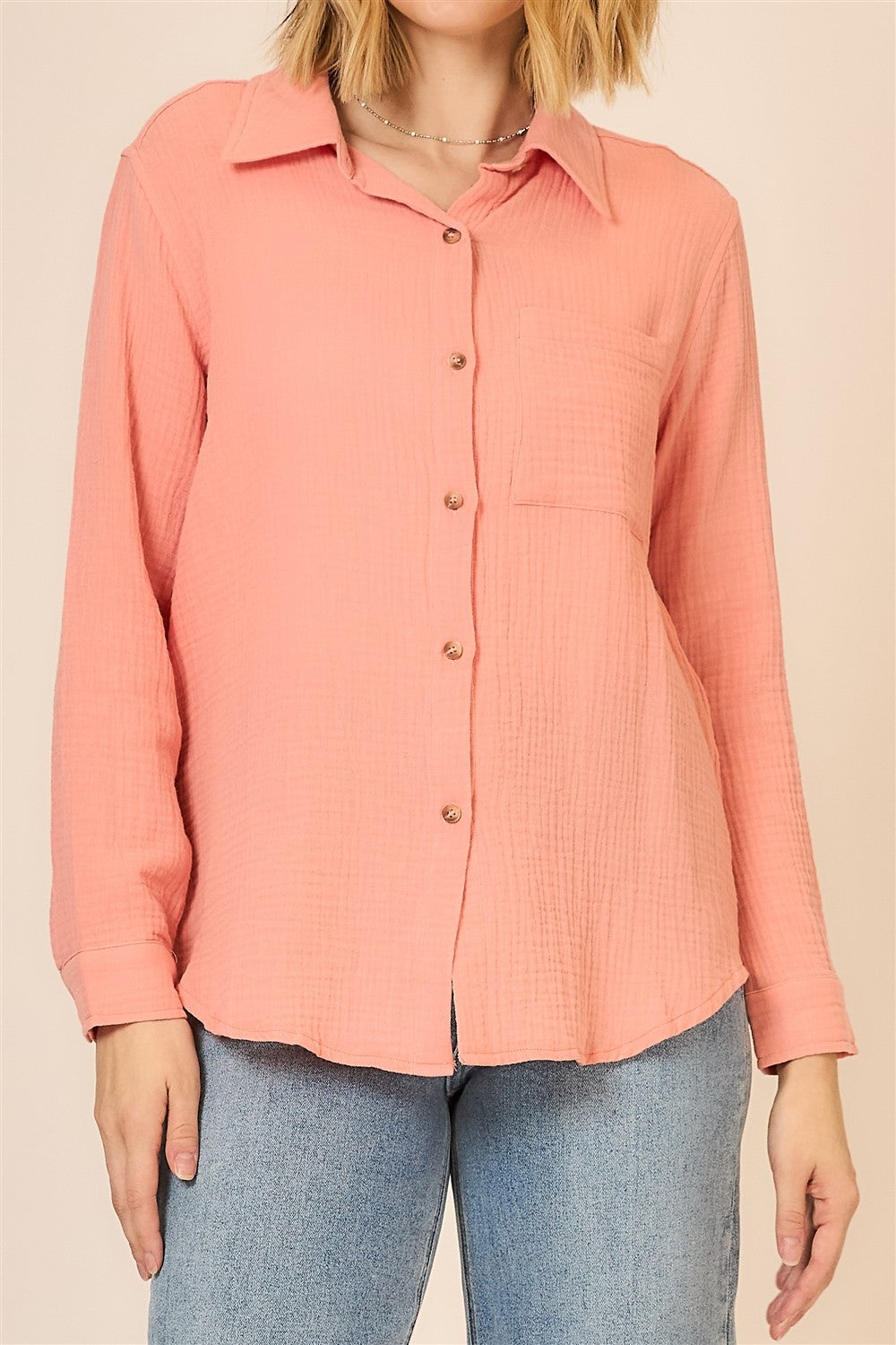 Cozy Co. Textured Cotton Top
