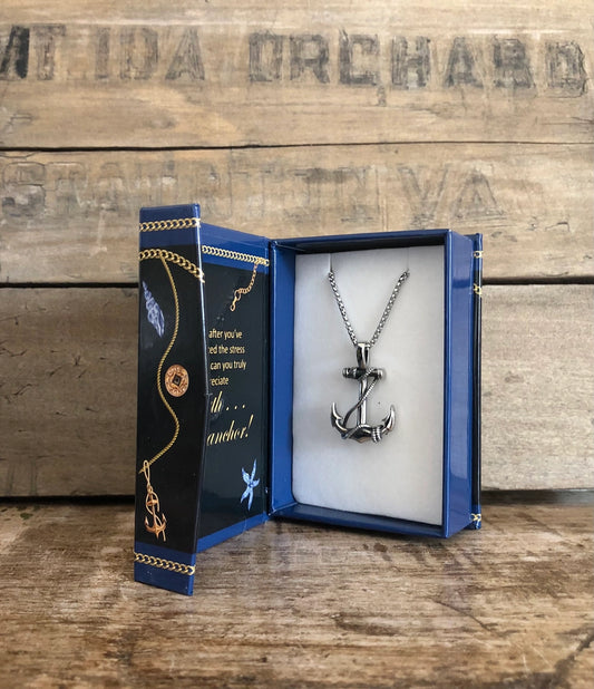 Carol Young Silver Anchor Rope Necklace
