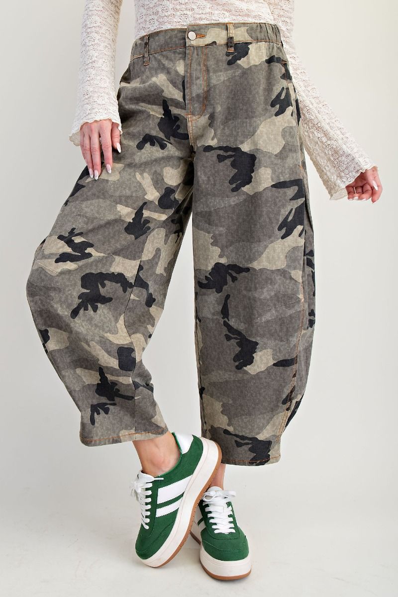 Easel Camo Twill Barrel Pants