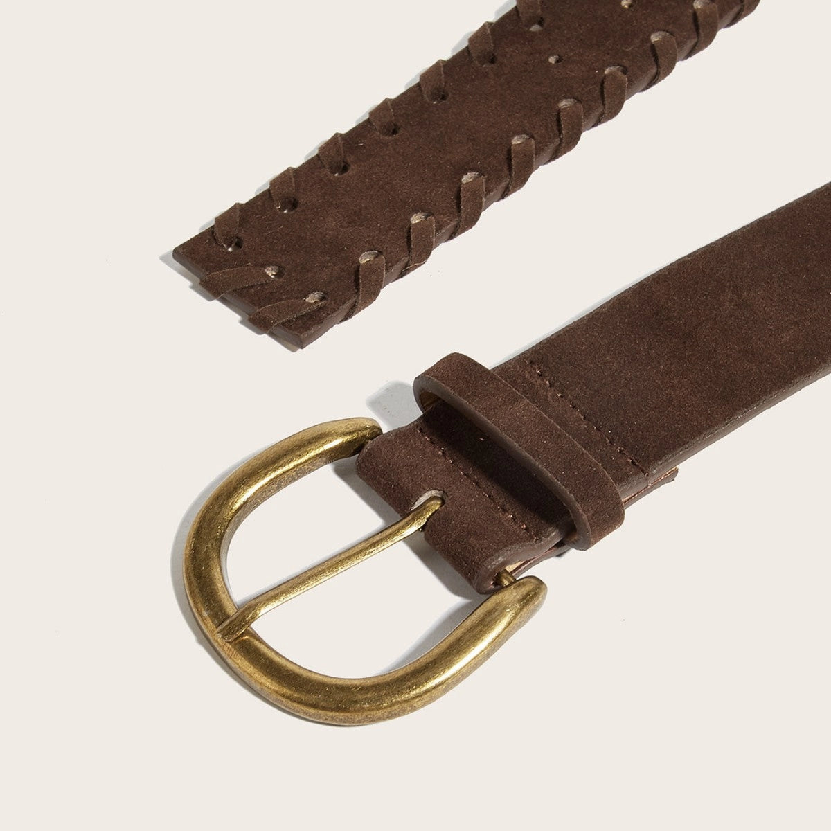 Pin Buckle Braided Edge Belt
