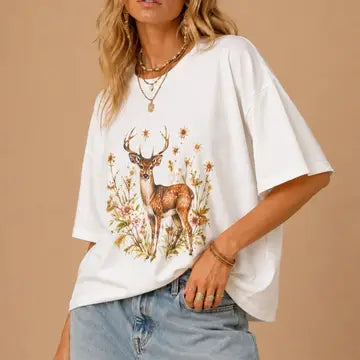 J.NNA Bambi Print Oversize Box T-shirt