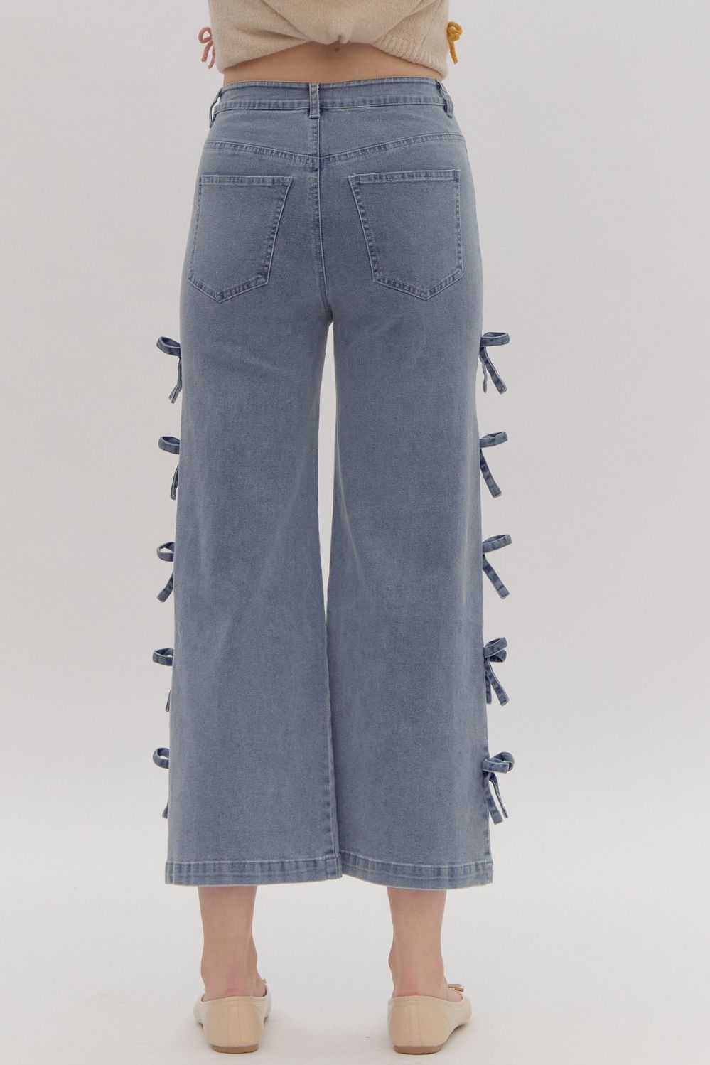 Entro Cropped MR Fixed Mini Bows Jeans