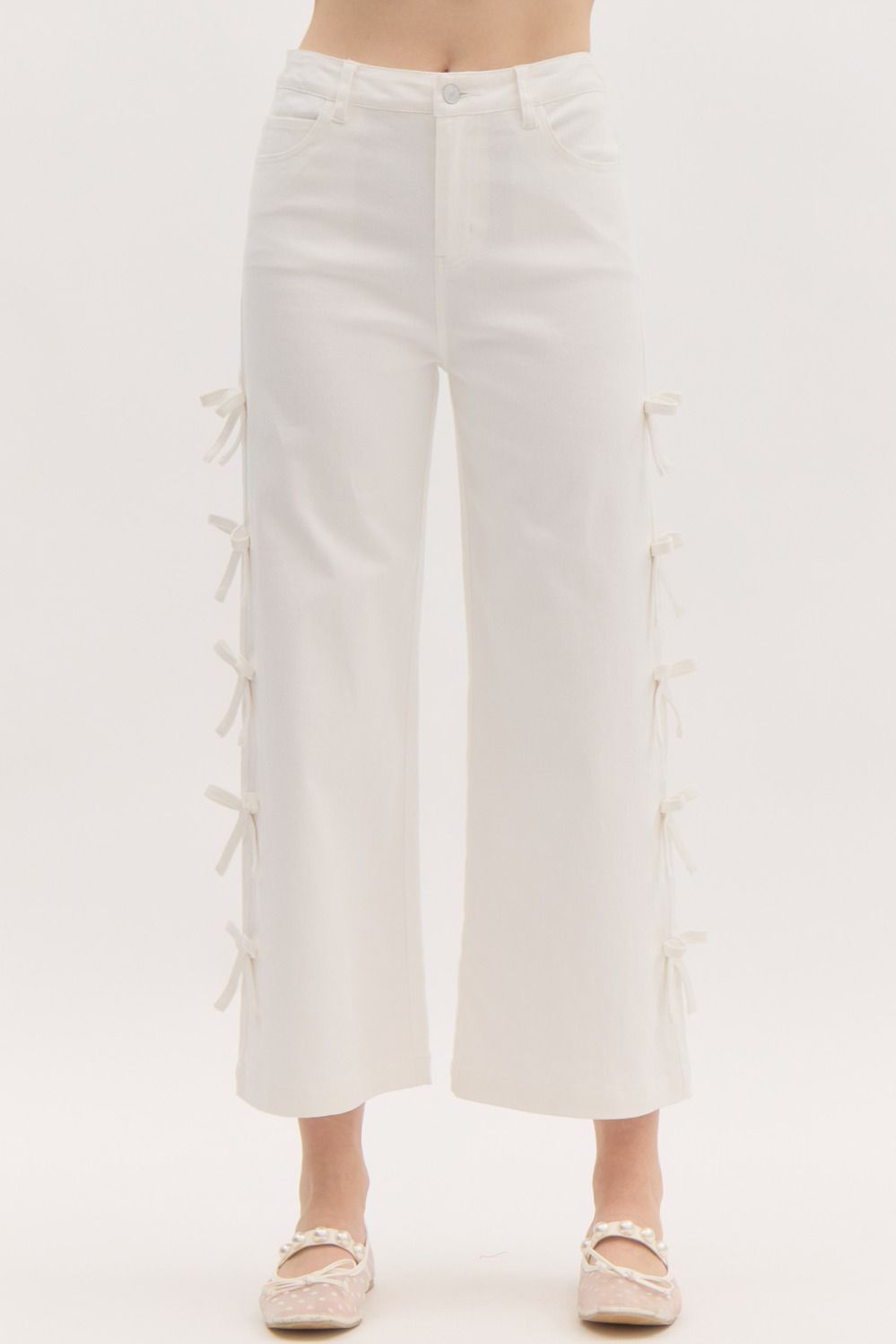 Entro Cropped MR Fixed Mini Bows Jeans