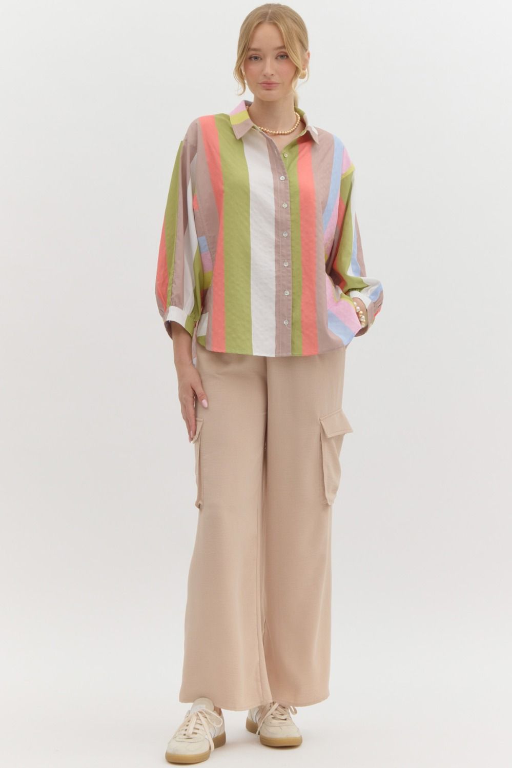 Entro Multicolor Striped Blouse